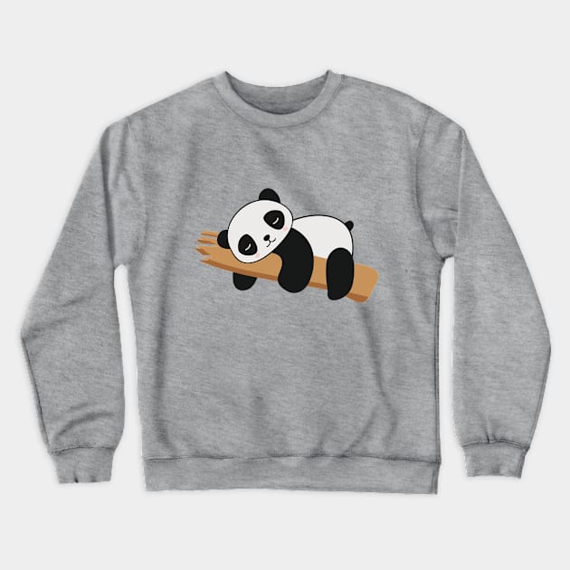 Cute Sleeping Baby Panda Bear Graphic Illustration Crewneck Sweatshirt by New East 